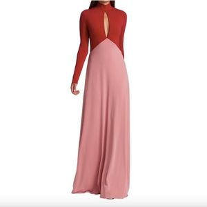 HALSTON Brin Jersey Gown - Petal & Garnet NWT